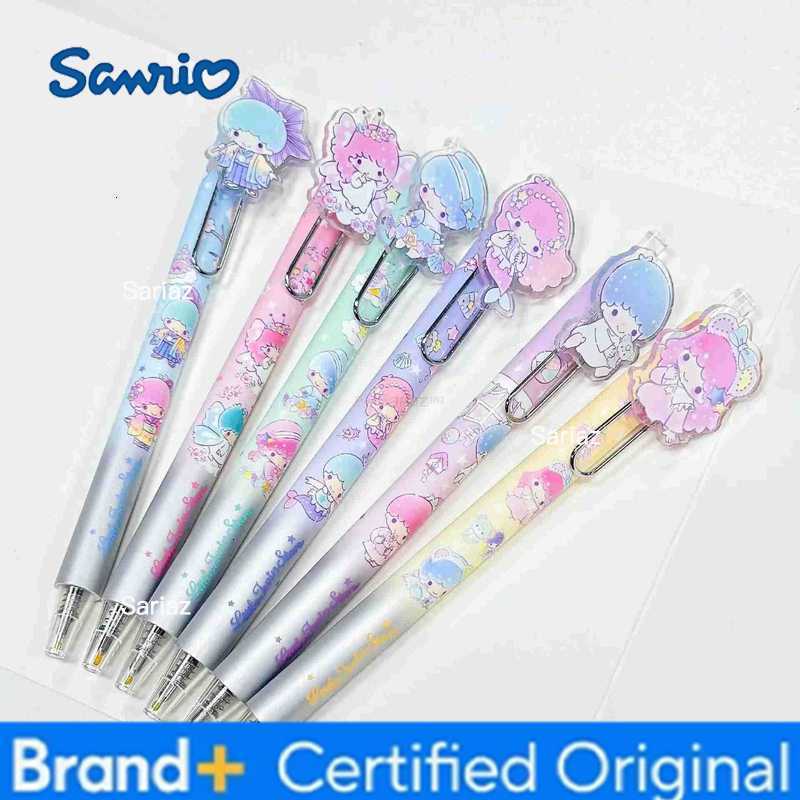 Sanrio 6/24pcs Gemini Press Gel Pen Cartoon 05mm Black Patch Sign Pen Student Couple Stationery Supplies Gift Wholesale H251231