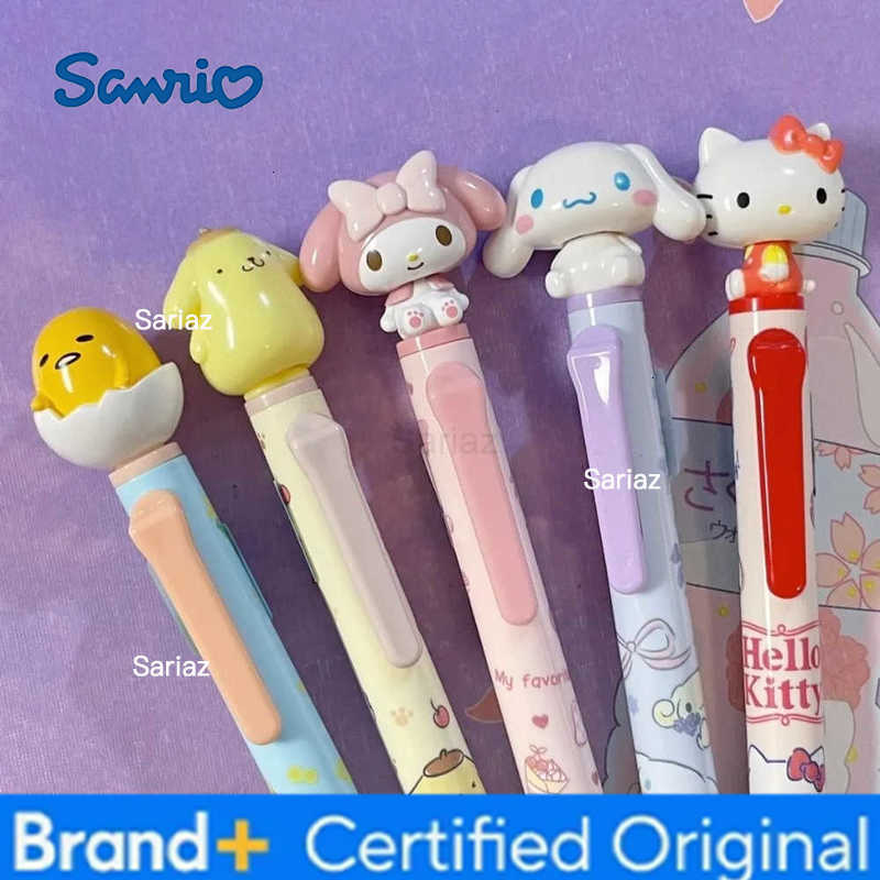 Sanrio Original Cinnamorol Doll Head Rotable Ballpoint Pen Quick Drying Black 05Mm The Ballpoint Pen Learning Stationery Gifts H251231