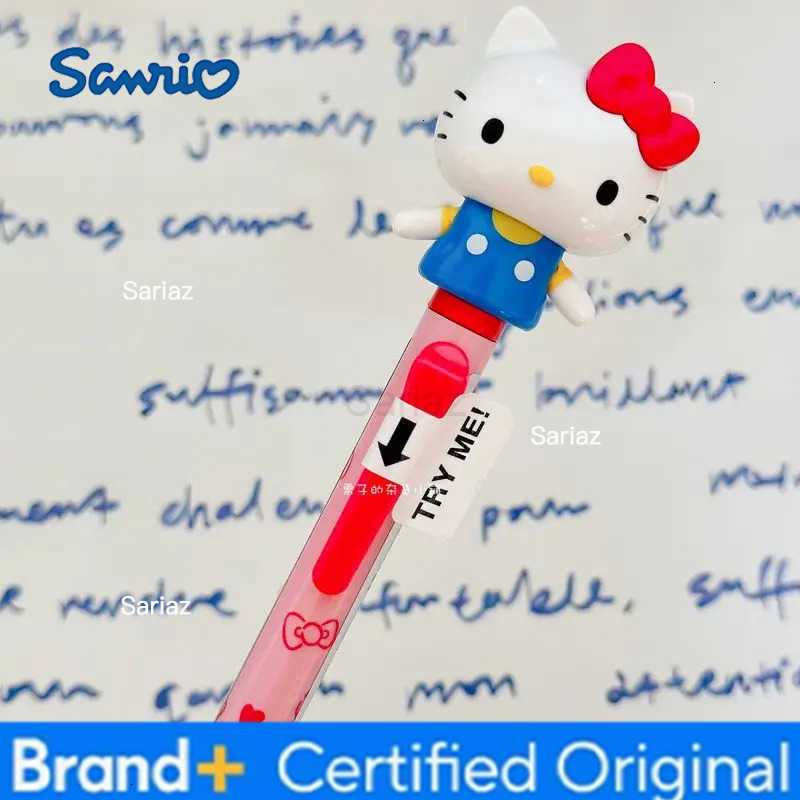 Sanrio Japan Kuromi Cinnamon Dog Kitty Waves Her Hands Cute Three Dimensional Doll Big Head Doll Movable 07mm Ballpoint Pen H251231