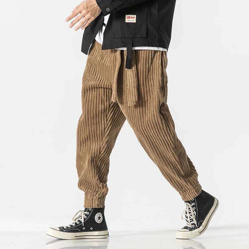 New Autumn Winter Corduroy Harajuku Men Streetwear Harem Pants Fashion Thickened Sweatpants Women Warm Casual Trousers 25T1231 Z260315