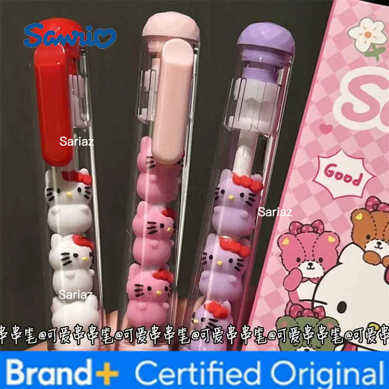 Sanrio 3Pcs Hello Kitty Gel Pen Set 05mm Black Personality Ins Wind Fun Decompression Pen Students Learn Stationery H2512311