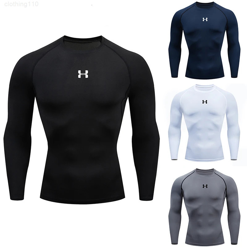 Men Running Compression T-shirt Long sleeves Sport Tees Gym Fitness Sweatshirt Male Jogging Tracksuit Homme Athletic Shirt Tops 250709
