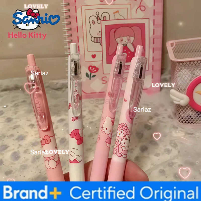 Sanrio 1/4pcs Anime Hellokitty 05mm Gel Pens Girls Stationery Press Pen Pink Student Supplies Writing Tool Birthday Gifts H251231