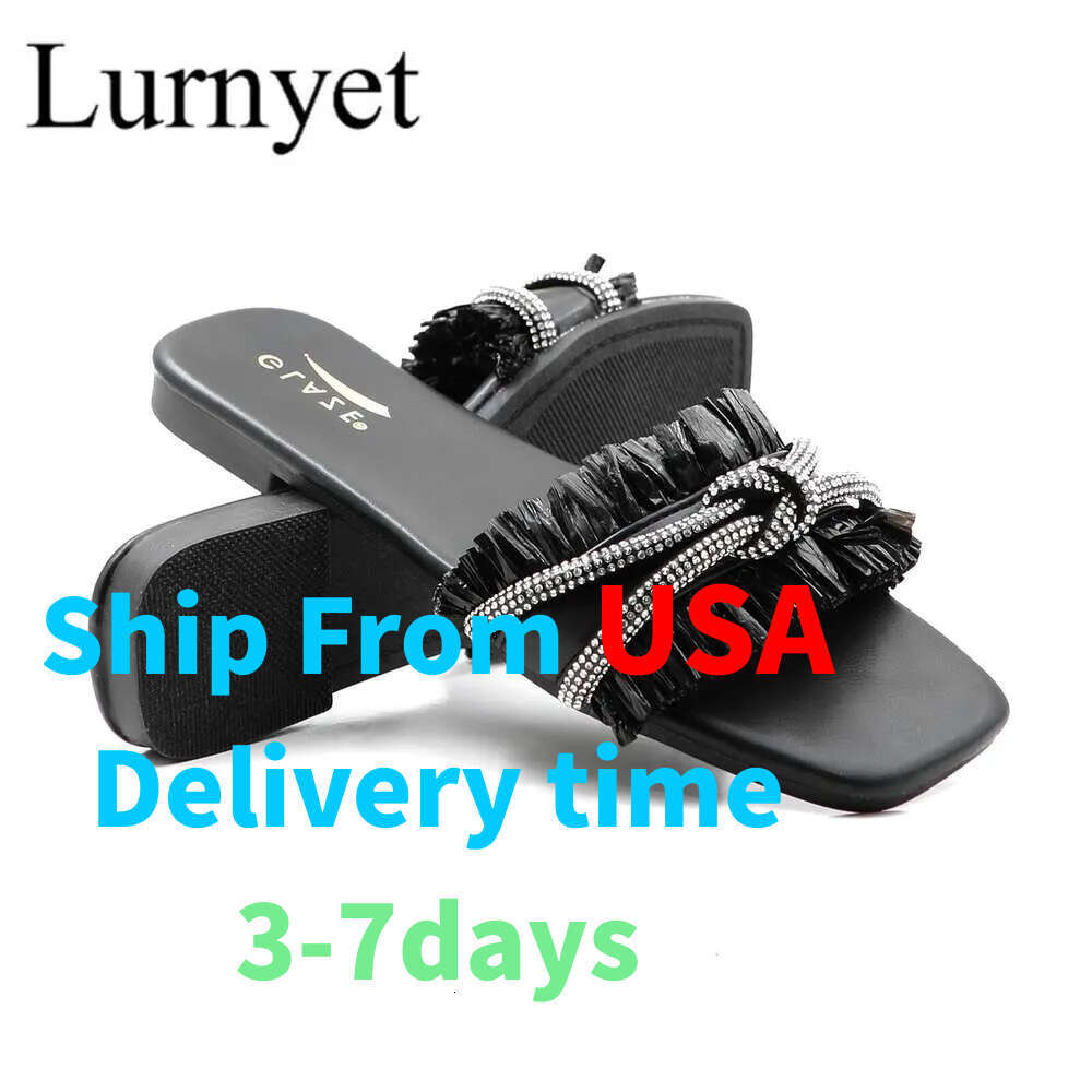 Lurnyet New Casual Sneakers For Home Slippers Summer Bow-knot Soft Floor Woman Indoor Flats Shoes Cute Linen Slipper POCKET-03