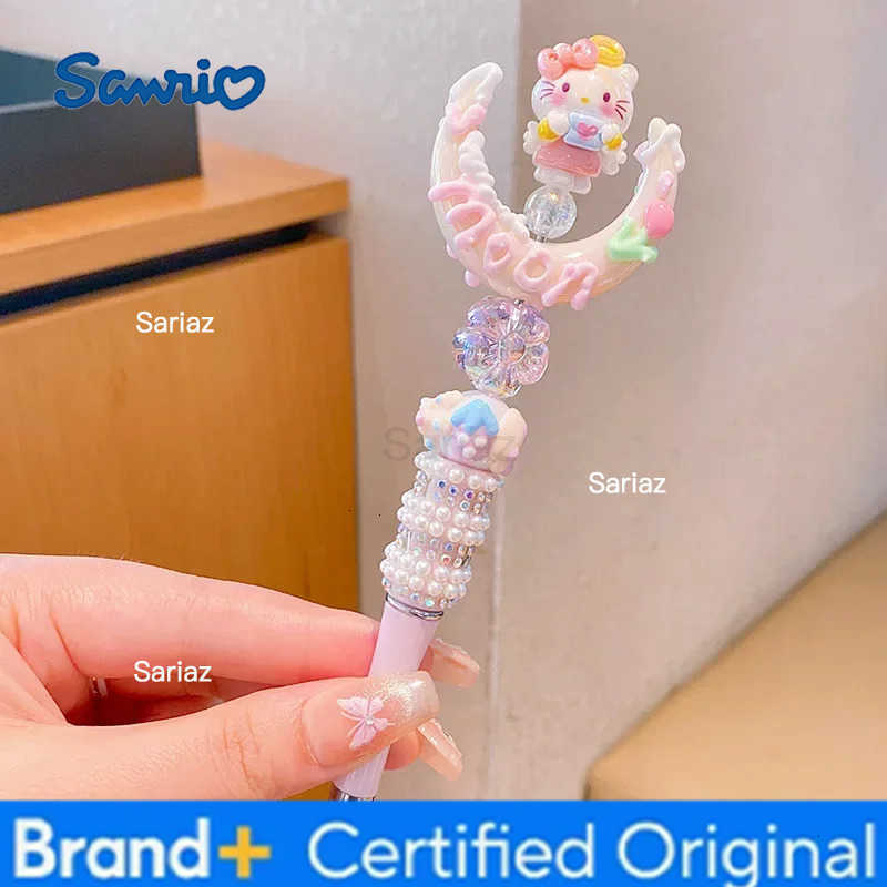 Sanrio animation peripheral crystal rotating gel pen black cute girls dream cinnamoroll my melody ball pen kuromi birthday gift H251231