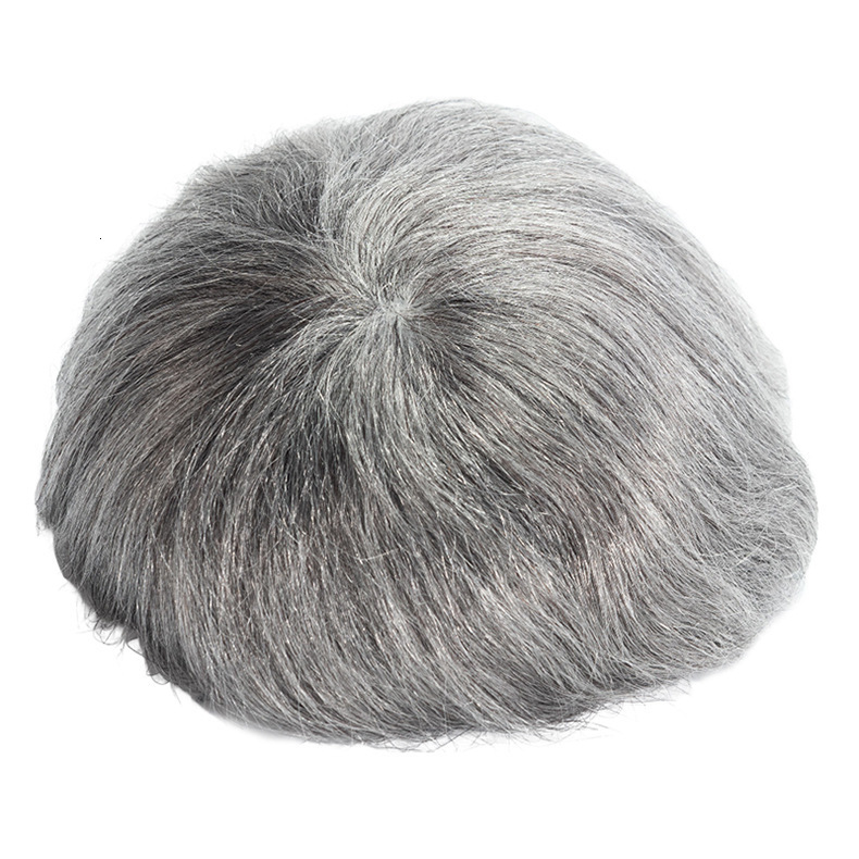 Natural Hairline 1b40 1B80 Grey Super Durable Thin Male Brown Men Toupee Human Hair Wigs Microskin Skin Pu Capillary Prosthesis 240621