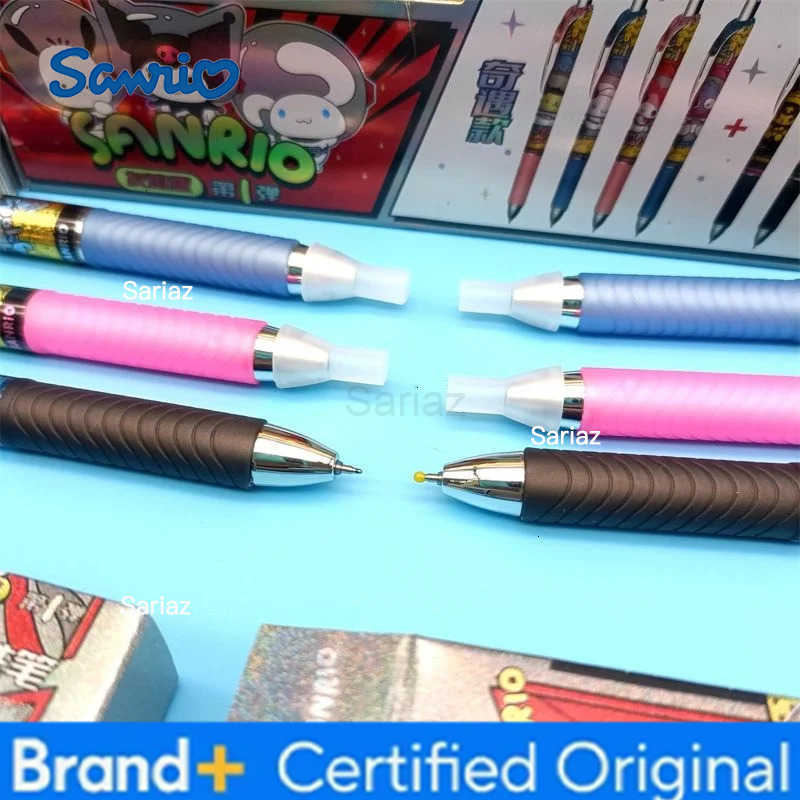 Sanrio 24pcs/lot Melody Cinnamoroll Hangyodon Press Gel Pen Cute 05mm Black Ink Press Signature Pens School Supplies H251231