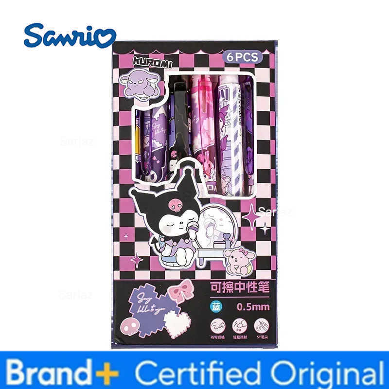 Sanrio Blue Erasable Gel Pen My Melody Cinnamoroll Cute Click Pen Hello Kitty Girly Heart Student Stationery Birthday Gift H251231