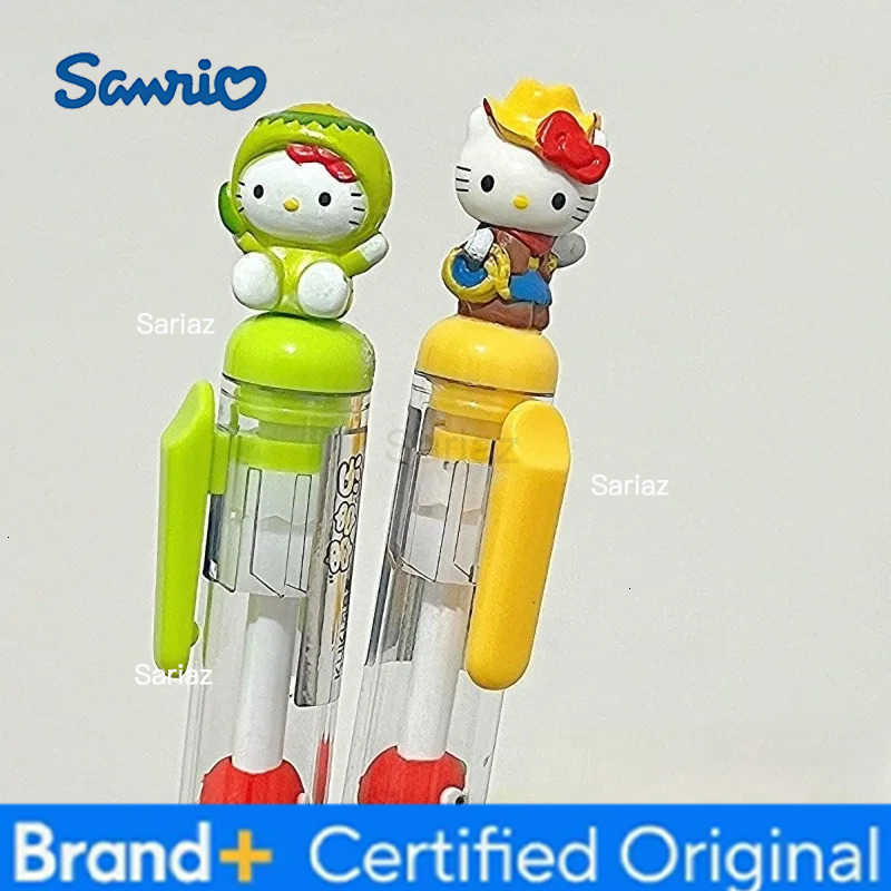 Sanrio Kawaii Hello Kitty Gel Pens Creative Diy Beads Ballpoint Pen Black Ink Pens Marker Liner School Office Kids Stationery Gifts H251231