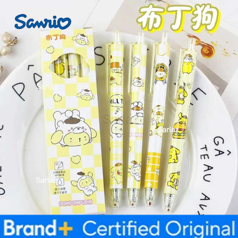 Sanrio Cartoon Kuromi Cinnamoroll Press Type Gel Pen 4PCS - Hello Kitty Kuromi 05mm Black Ink Pens School Office Writing Tools H251231