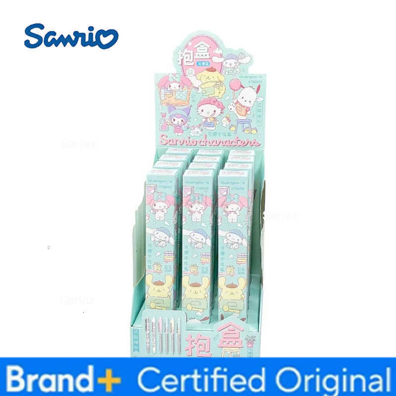 Sanrio 12/24pcs Kawaii Kuromi Melody Cinnamoroll Erasable Gel Pen Cute 05mm Blue Ink Neutral Pens Office School Supplies H251231