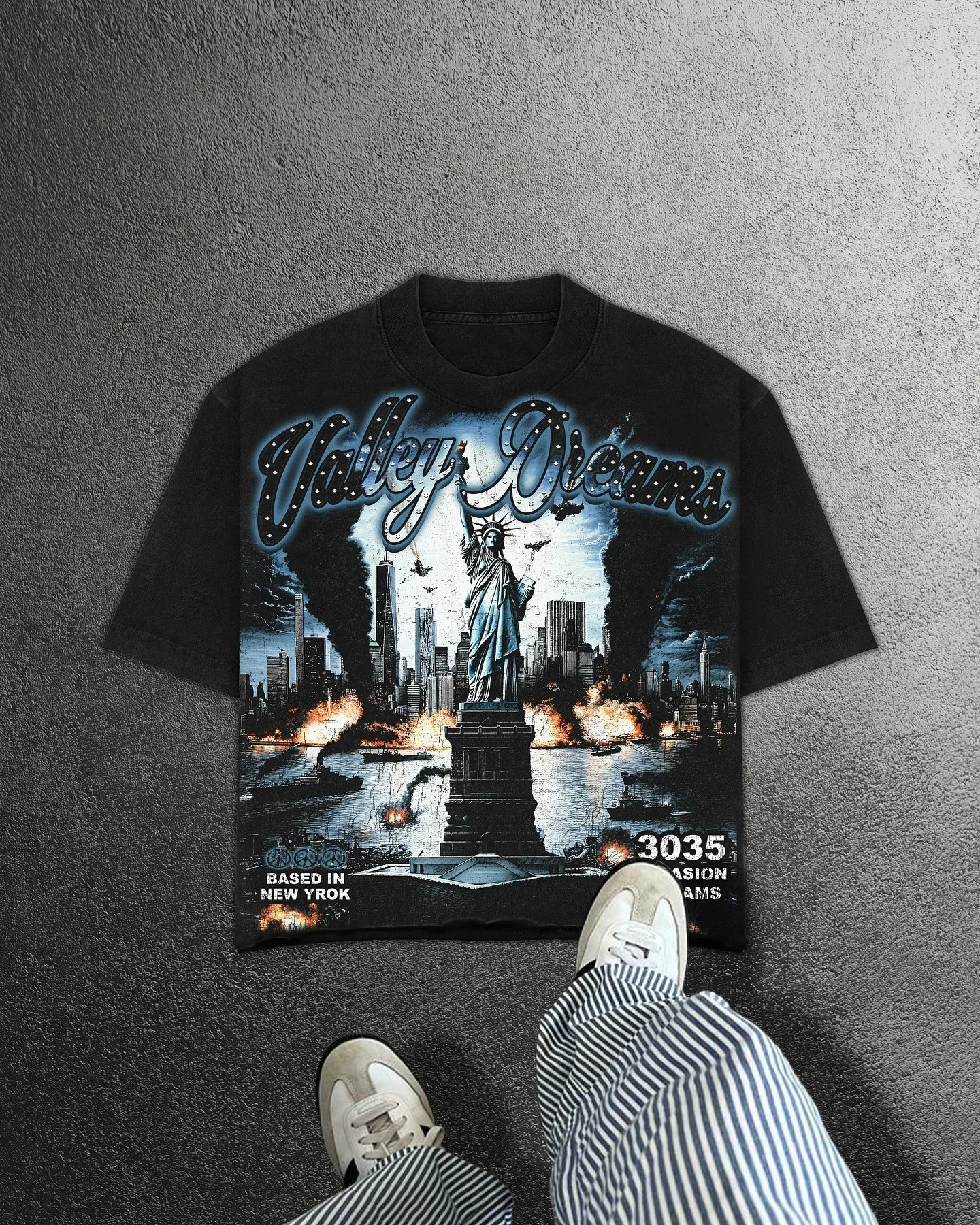 Statue of Liberty Graphic T Shirts Oversized Y2k Tops Harajuku Vintage Gothic Streetwear Black Short Sleeve Shirt Men Clothing 251225