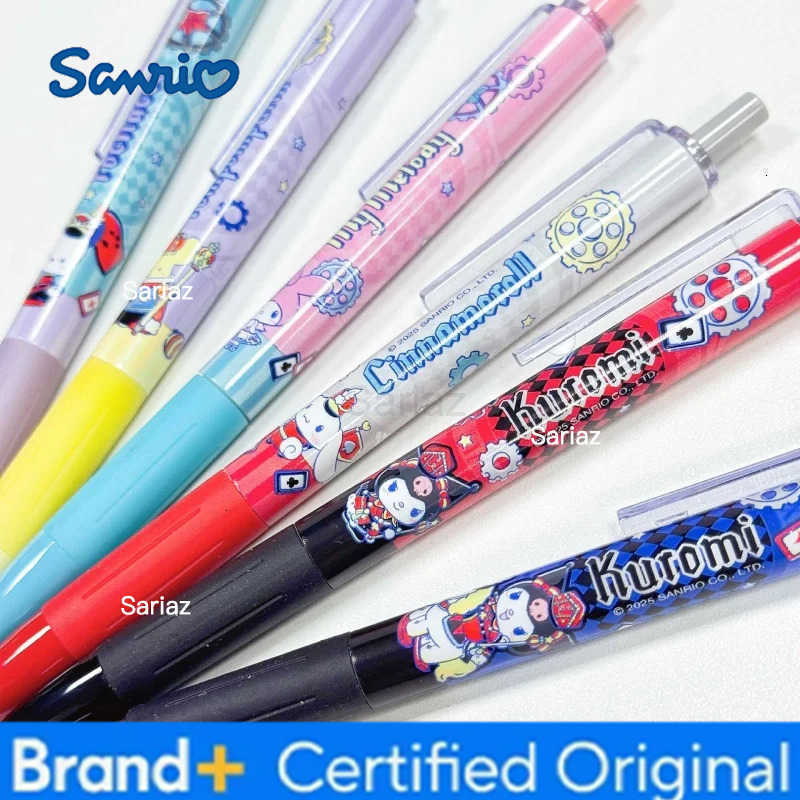 Sanrio 12pcs/lot Kuromi Melody Cinnamoroll Press Gel Pen Cute 05mm Black Ink Neutral Pens Promotional Gift Office School Supply H251231