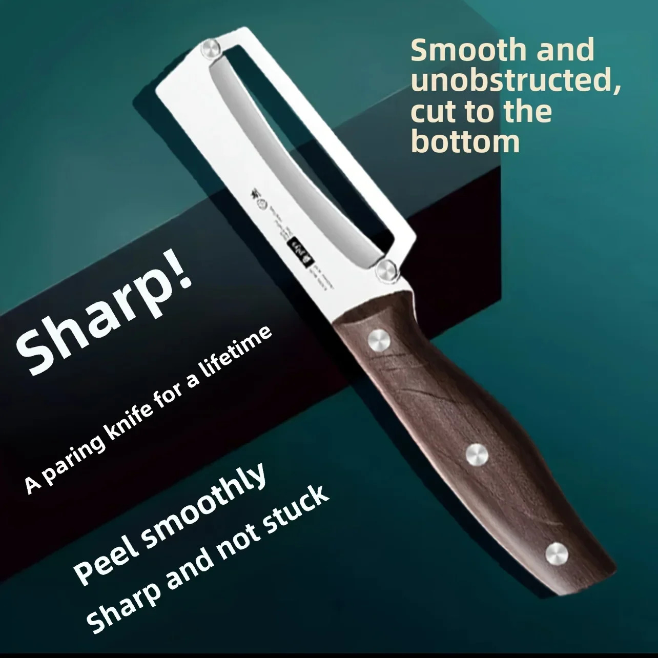 Stainless Steel Peeler with Wooden Handle for Peeling and Slicing Fruits and Vegetables Durable and Smooth 251230