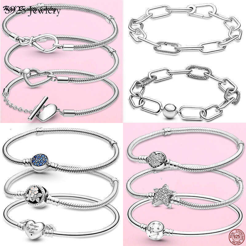 2025 NEW Silver Heart Buckle Snake Bone Chain Bracelet Suitable For The S925 Snake Love Charm Bracelet DIY Jewelry wholesale