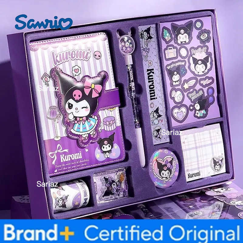 Sanrio Kuromi ledger set My Melody learning stationery gift box cute cartoon children and girls kawaii sticker notebook gift H251231