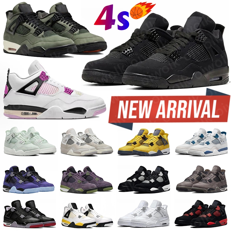 Designer Basketball Shoes Men Women Black Cat Undefeated Cement Red Thunder Navy Bred Wet 4 Sports Trainers Sneakers 36-47