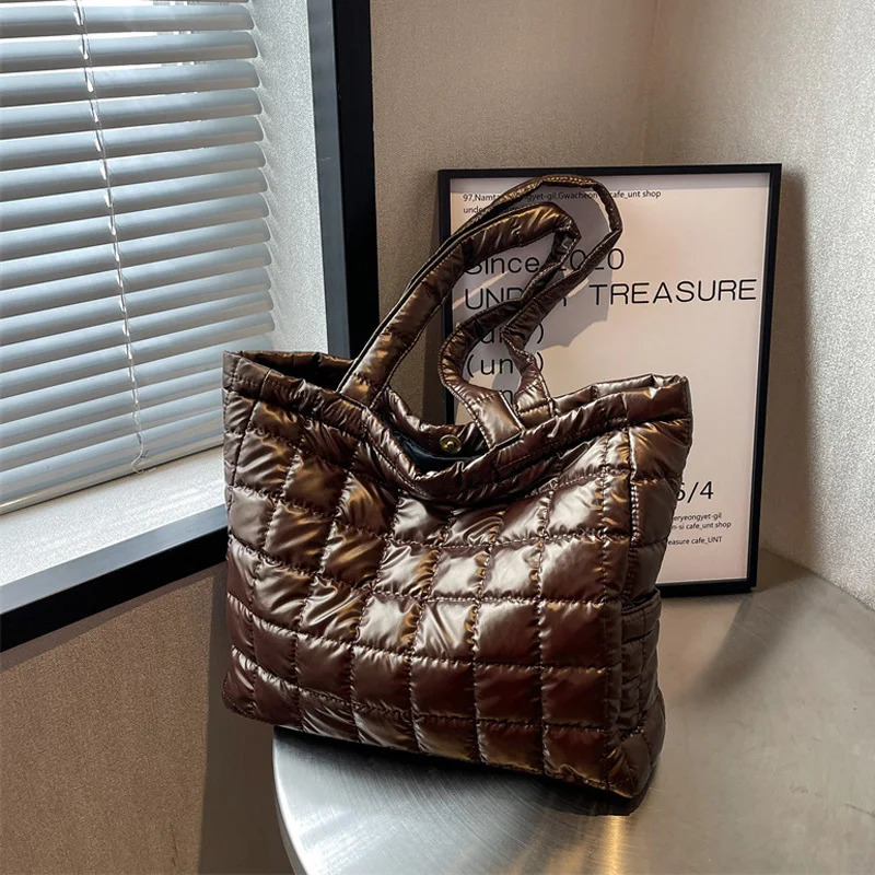 Casual Tote Bags For Womens Daily Used Large Capacity Plaid Shoulder Bag Ladies Handbags 251230