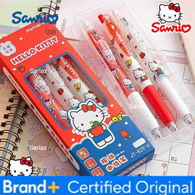 Sanrio Hello Kitty Gel Pens Set Black Refill Gel Pen Bullet Tip 05mm School Office Supplies Stationery Accessories Stationery H251231