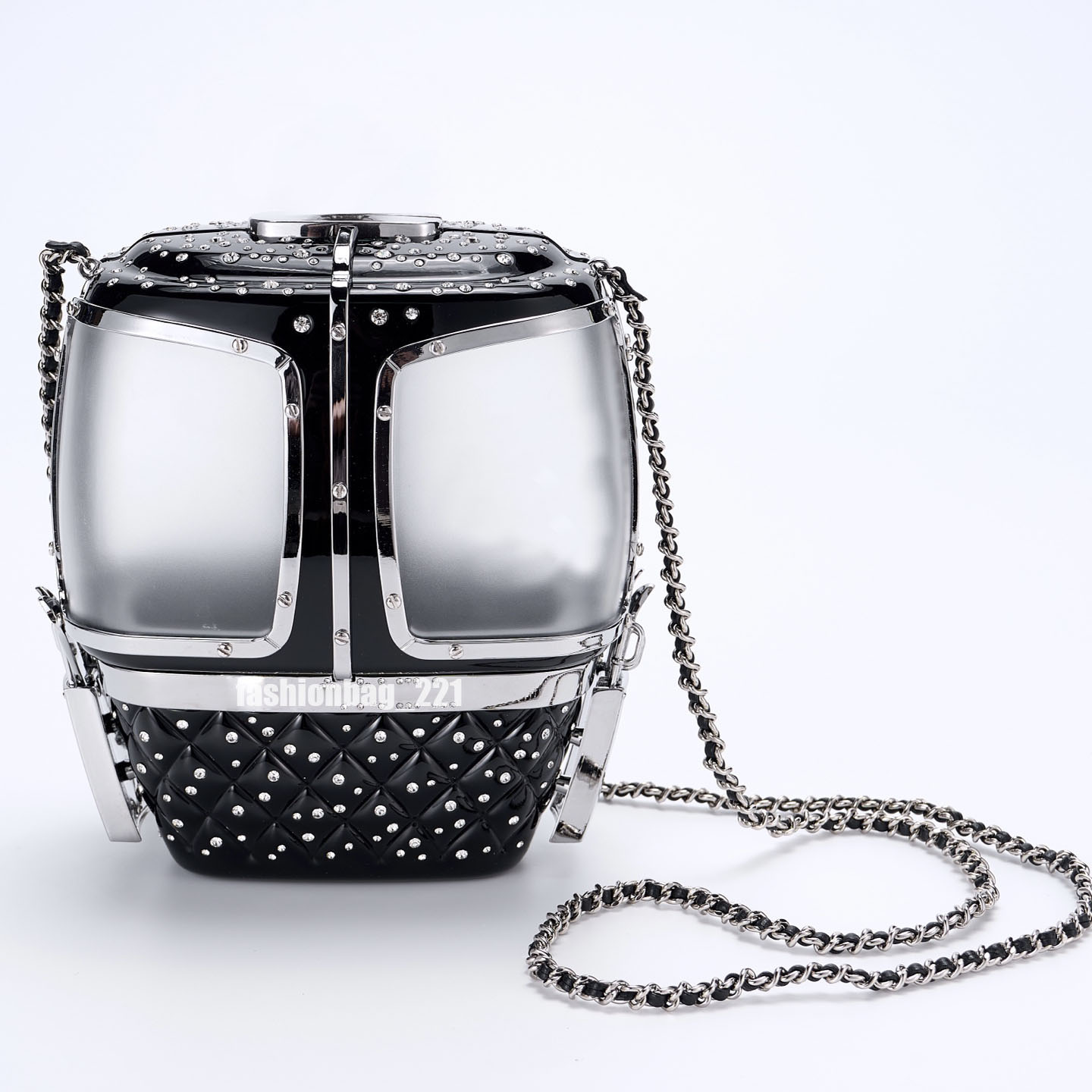 Designer Bag Creative Cable Car Shape Bag Rhinestone Acrylic Shoulder Bag Mini Box Clutch Women Elegant Wedding Party Evening Purse