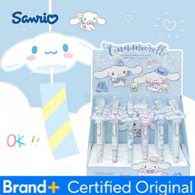 Sanrio 6/36pcs Kawaii Cinnamoroll Press Gel Pen Cute 05mm Black Ink Neutral Pens Promotional Gift Office School Supplies H251231
