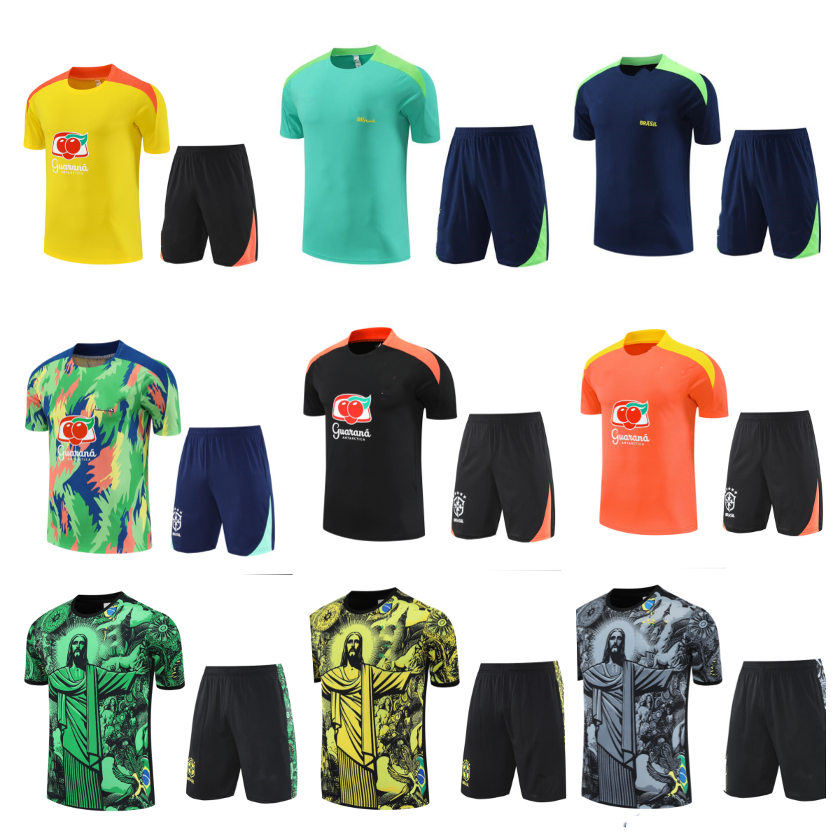 2026 27 Brazil short sleeve tracksuit Sportswear men training suit soccer Jersey kit uniform chandal G.JESUS COUTINHO brasil sleeveless vest adult football sets 666