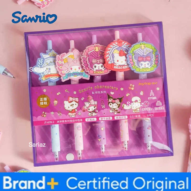 Sanrio 1/5pcs Gel Pens for Student Stationery Cartoon Hello Kitty Kuromi Cinnamoroll Melody Press Writing Pen School Supplies H251231