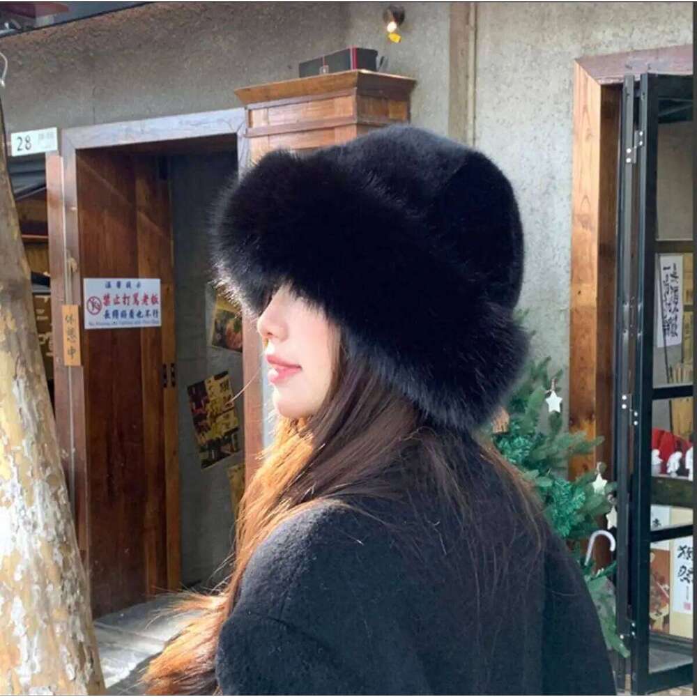 2pcs Faux Fur Mongolian With Thick Fleece Lining, Soft Warm Winter Plush Hat For Women 25T1231