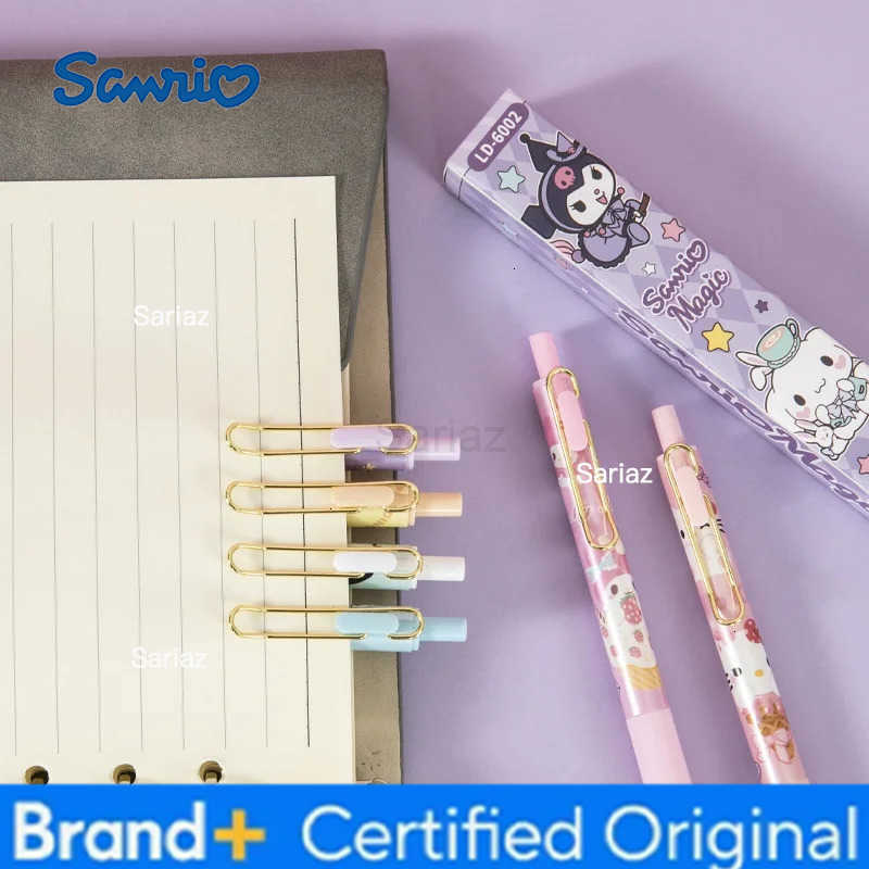 Sanrio 24pcs/lot Kitty Kuromi Gel Pen Cute Pochacco 05mm Black Ink Neutral Pens Promotional Gift Office School Supplies H251231