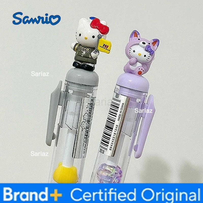 Sanrio Kawaii Hello Kitty Black Writing Gel Pen Cartoon Cute My Melody DIY Beaded Ballpoint Pen for Student Office School Supplies Gift H251231
