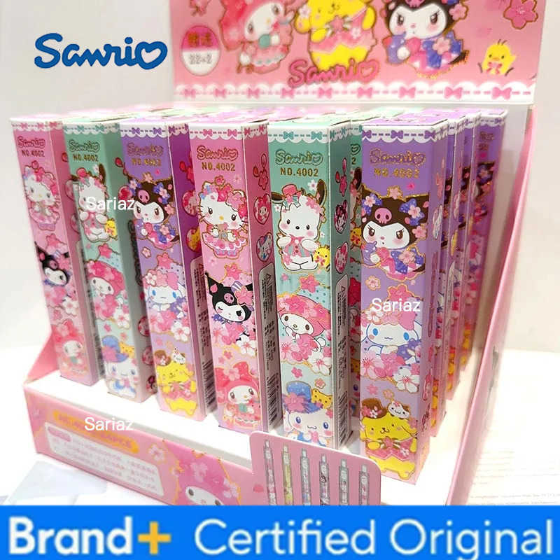 Sanrio 24pcs/lot Cherry Pochacco Press Gel Pen Cute Kuromi Kitty 05mm Black Ink Neutral Pens Promotional Gift School Supplies H251231