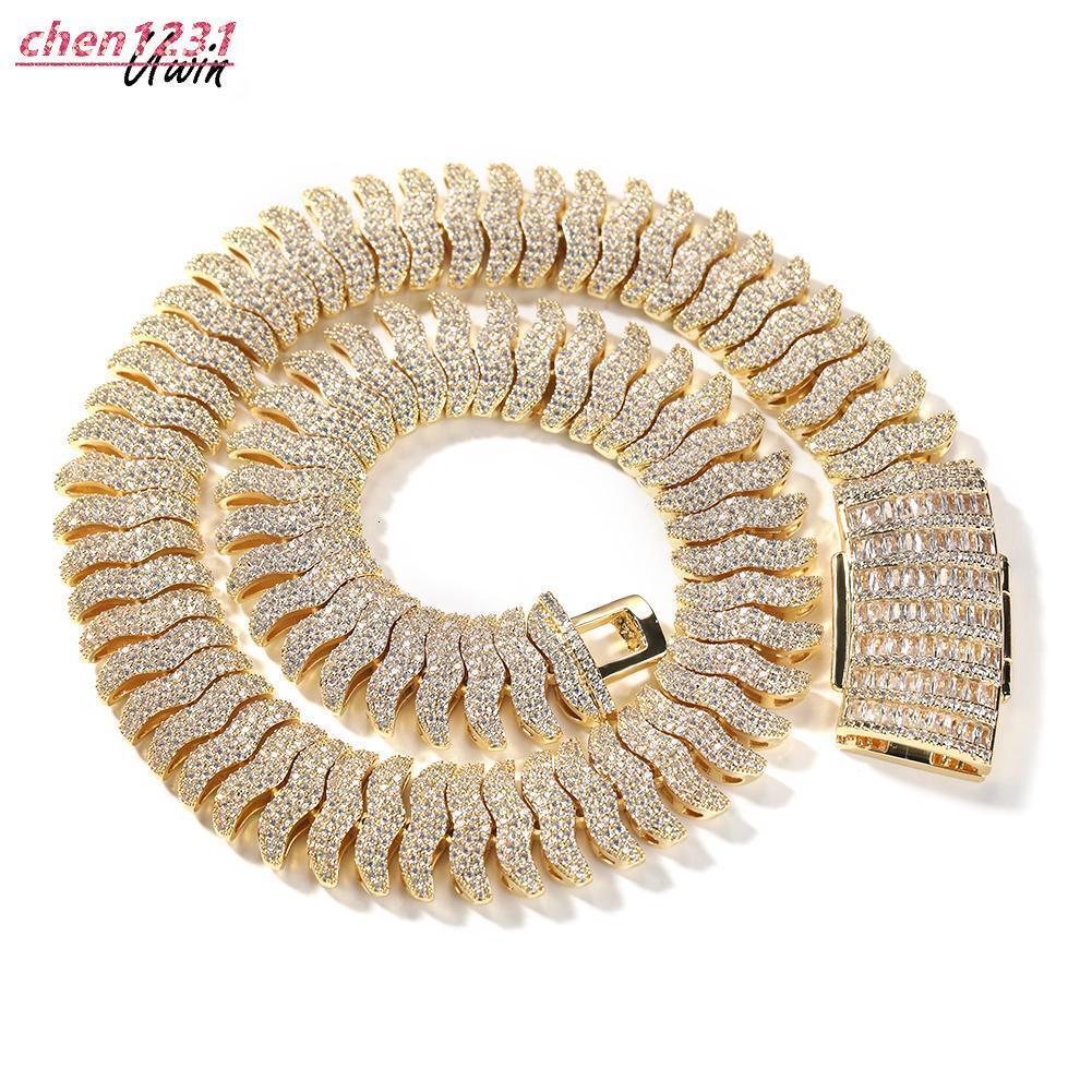 20mm Wide Centipede Cuban Chain Necklace Jewelry Miami Cuban Link Chain Hip Hop Jewelry Iced Out Moissanite 925silver Jewelry