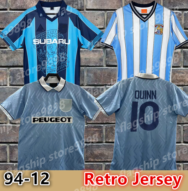 1994 1996 1997 1998 2012 Coventry City QUINN RETRO Mens Soccer Jerseys STRACHAN Home Light Blue Football Shirt Short Sleeve Vintage Adult Uniforms