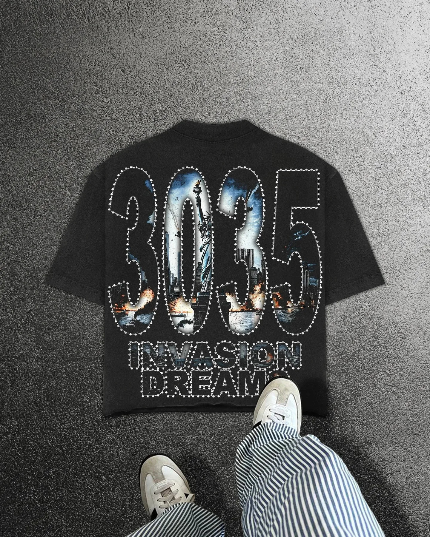 Statue of Liberty Graphic T Shirts Oversized Y2k Tops Harajuku Vintage Gothic Streetwear Black Short Sleeve Shirt Men Clothing 251225