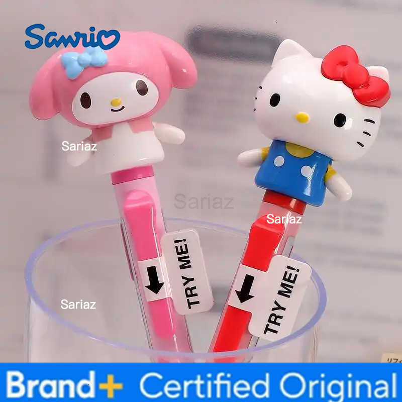 Sanrio Hello Kitty Pen Cartoon Kuromi Cinnamoroll 3D Big Head Doll Ballpoint Pen Arms Can Move Children Students Stationery Gift H251231
