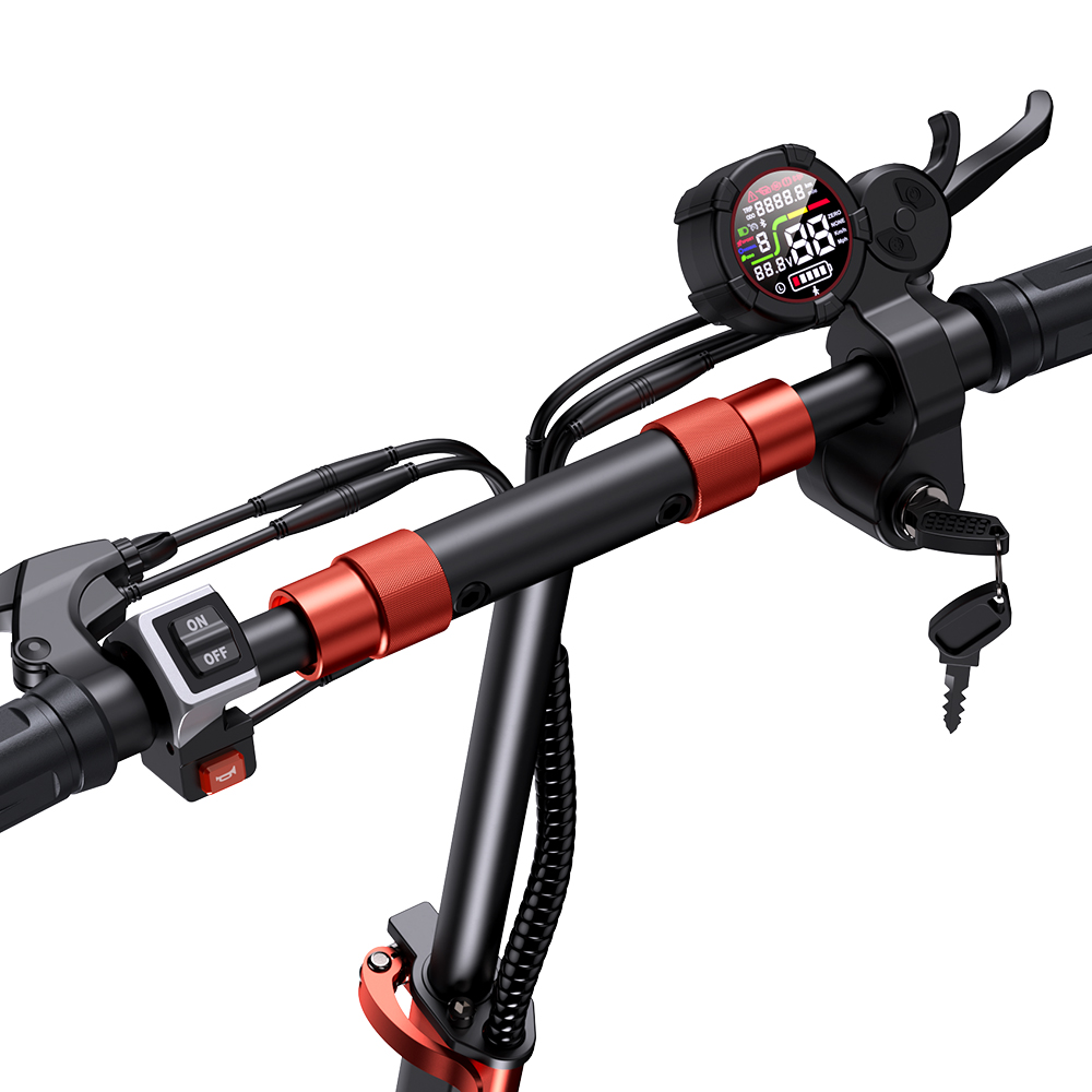 iScooter iX5S Electric Scooter, 28/38 MPH Speed E Scooter 40/43/50 Miles Long Range 10/11/12" Offroad Pneumatic Tire Scooter for Adults Double Br