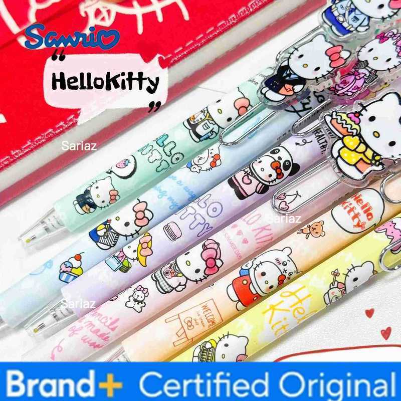 Sanrio 6/36pcs Hello Kitty Patch Gel Pen Cartoon Cute Press Neutral Pen Kawaii Kt Patch Writing Pen Student Stationery H251231