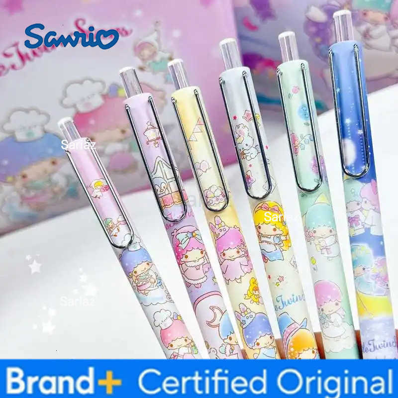 Sanrio 24pcs Binary Star Gel Pen Cartoon 05 Black Press Signature Pen Individually Packaged Student Stationery Wholesale H251231