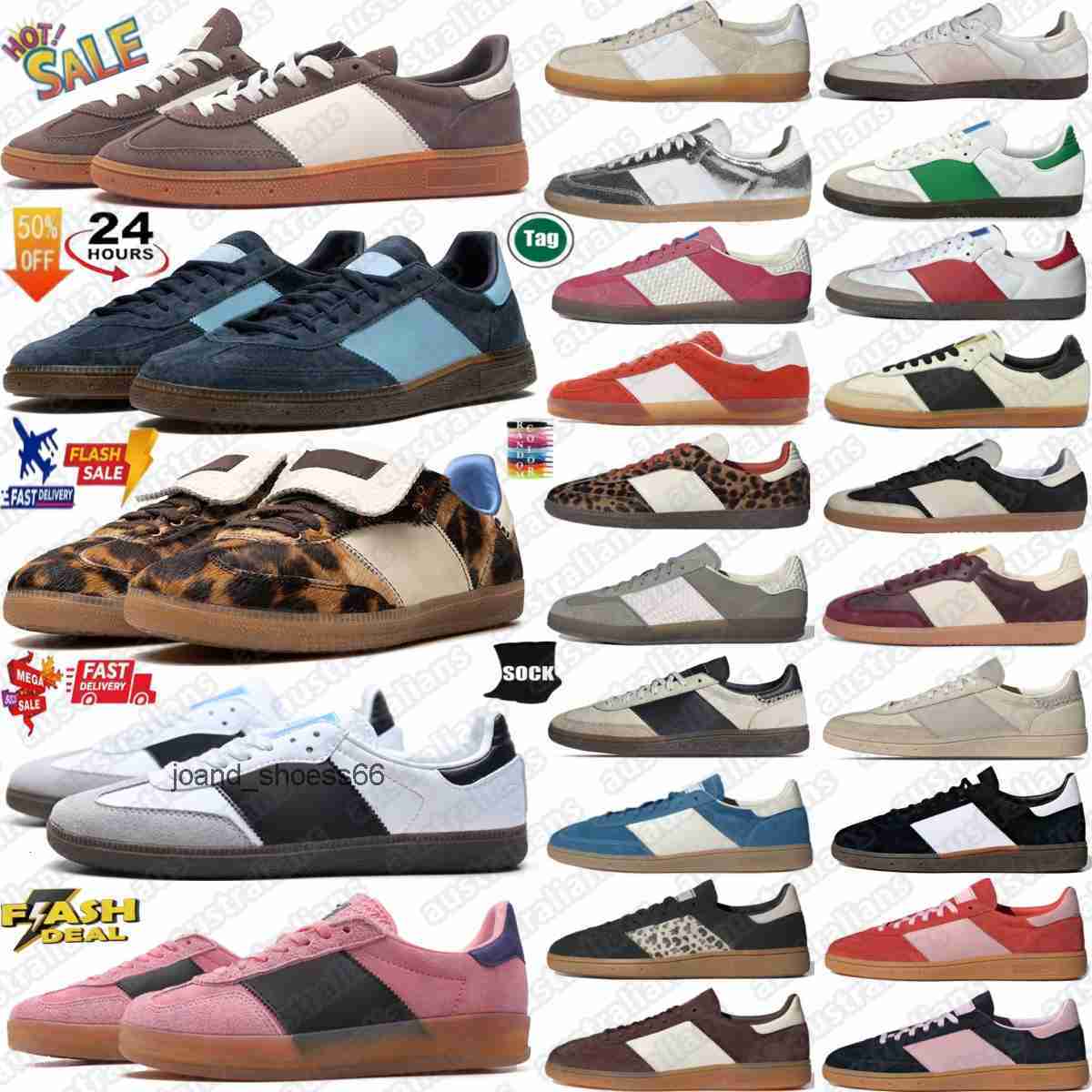 Sambaswomen indoor shoes Handball sneakers bad bunny women men Earth gum Red Leopard Cloud White Core black sand pink purple Navy