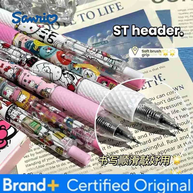 Sanrio 6Pcs/Set New Style Hello Kitty Retractable Gel Pens - 05mm Fine Point Black Ink Smooth Writing Cute Kawaii Stationery for S H251231