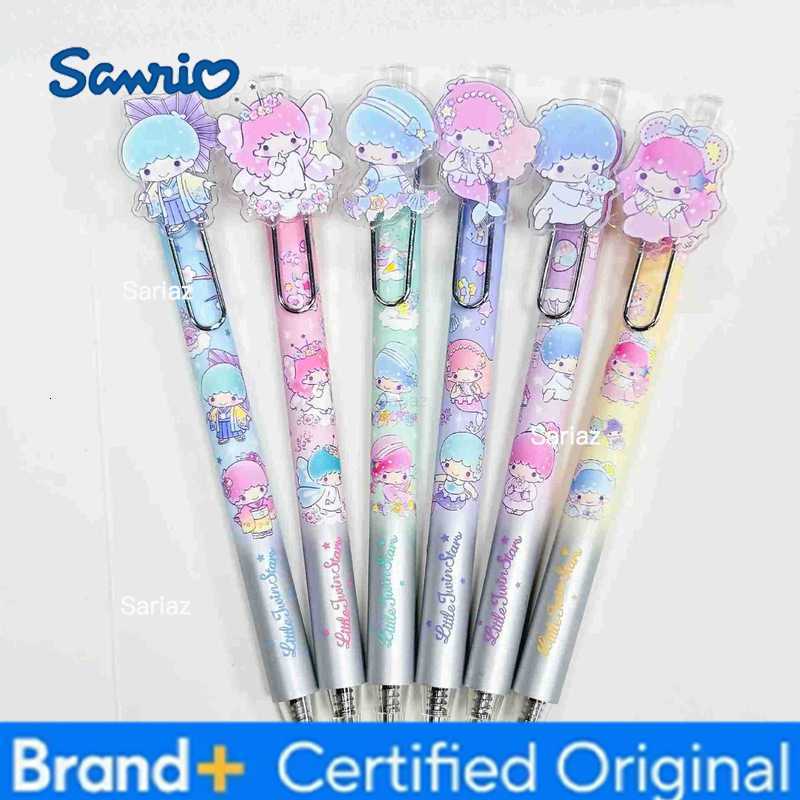 Sanrio 6/24pcs Little Twin Stars Press Gel Pen Cartoon 05mm Black Patch Neutral Pen Student Stationery Supplies Gift Wholesale H251231