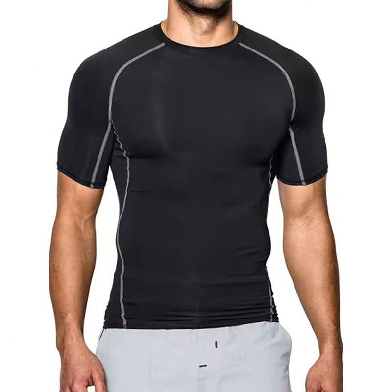 Breathable Mens Workout Apparel: Stretchy High-Waist Sportswear Top