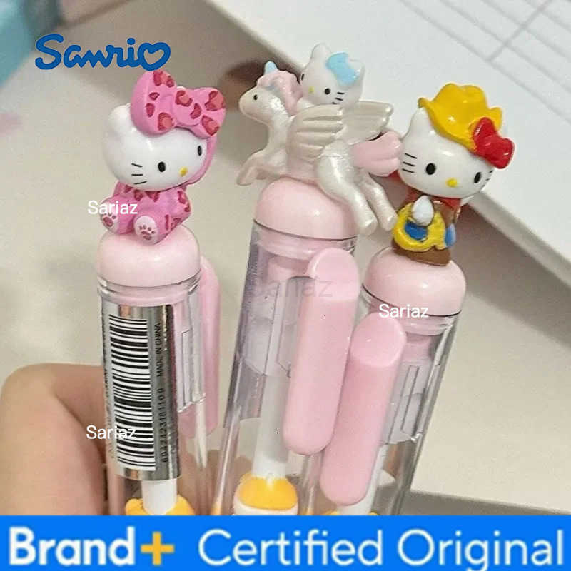 Sanrio Kawaii Hello Kitty Gel Pen Creative KT Cat Diy Beads Pen Cute 005mm Signing Pen Student Writing School Office Supply Stationery H251231
