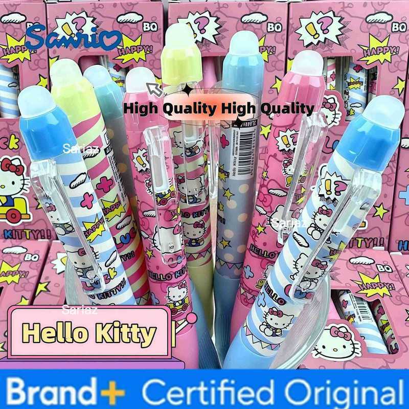 Sanrio Hello Kitty Gel Pen Set 4pcs Erasable 05mm Fine Point Black Ink Cartoon Style Limited Edition Student Office Supplies H251231
