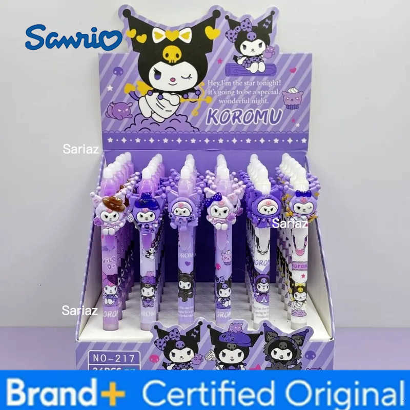 Sanrio Random 3/6PCS Cartoon Kuromi 05mm Erasable Blue Pen Kawaii Hellokitty My Melody Sign Pen Writing Instrument Student Study H251231