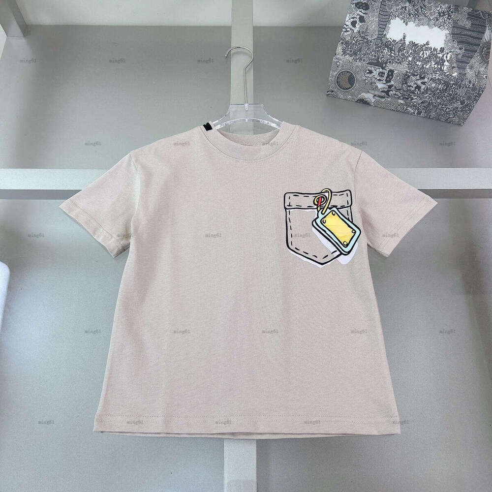 Brand baby T-shirt Pocket pattern child tshirt kids designer clothes Accurate Label boys girls Short Sleeve tees A235X07N055-d