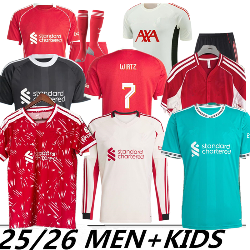 2025 2026 DIOGO J. WIRTZ KERKEZ FRIMPONG Soccer Jerseys 25 26 Kit Football Shirt Fans Player Home Away thrid maillot de Foot men kids football kits tops MAC ALLISTER 2627