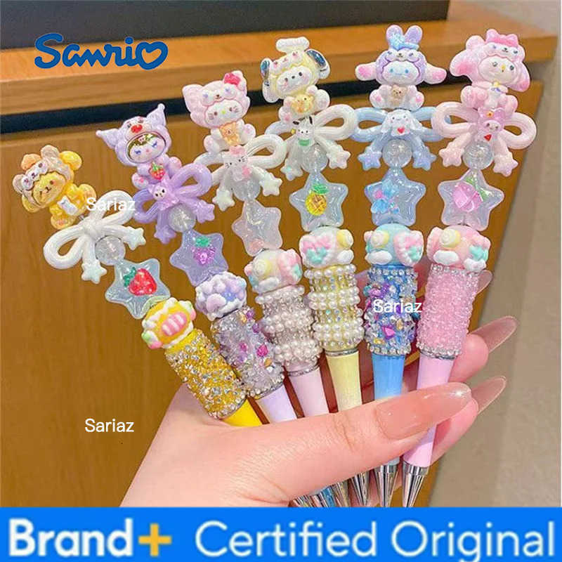 Sanrio Anime Hello Kitty Melody Diamond Gel Pen Kuromi Cinnamoroll Student Stationery Fluent Ball Pen Learning Supplies Gifts H2512311