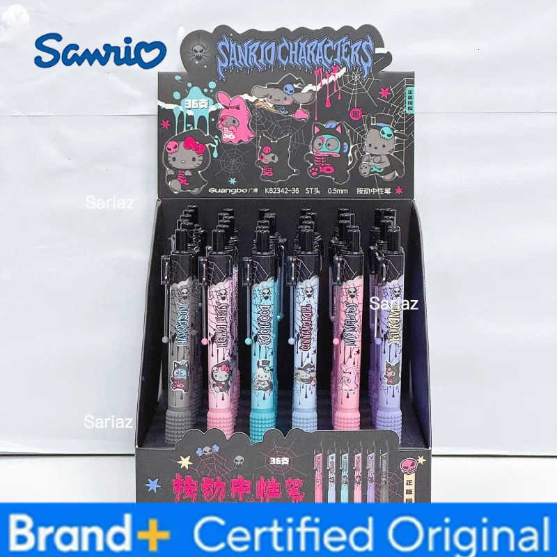 Sanrio 24pcs/lot Hangyodon Melody Kitty Press Gel Pen Cute 05mm Black Ink Neutral Pens Promotional Gift Office School Supplies H251231