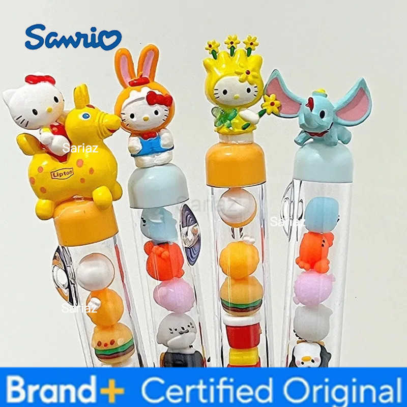 Sanrio New Style Hello Kitty Beaded Gel Pen Cartoon Cute KT Cat Clothing Modeling 05mm Black Ink Press Pen Students Friend Girl Gift H251231